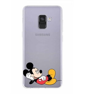 Samsung Galaxy A8 (2018)  Kapak Mickey Mouse Tasarımlı Şeffaf Silikon Kılıf