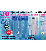 Sulook 20 Inç Bina - Daire- Şebeke Girişi Su Arıtma Filtre Seti Gac-Cto 1 Mic. Filtre