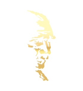 Atatürk Silüet Sticker17x17 Cm Gold