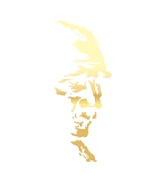 Atatürk Silüet Sticker17x17 Cm Gold