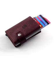 Ancora Leather Hakiki Deri Crazy Mekanizmalı Cüzdan Bordo