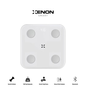 Xenon Smart Akıllı Dijital Tartı Baskül Yağ Su Kas Vücut Kitle Endeksi Kilo Ölçer Tartı Bluetooth Bağlantılı