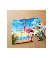 Pembe Flamingo Tasarımlı 24 Parça Ahşap Çocuk Puzzle MPK0360
