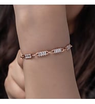 925 Ayar Gümüş Rose Baget Taşlı Kadın Bileklik