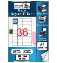 A4 Hazır Etiket 52.5x33 mm 10 Sayfa 1 Paket Kendinden Yapışkanlı Fotokopi Lazer İnkjet Kağıdı Yazıcılar İçin Uyumlu (Beyaz)