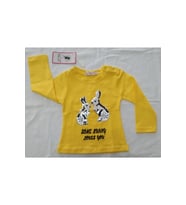 Peri Masalı Kız Bebek Tavşanlı Pullu Tek Body  6-18 Ay (Sarı)