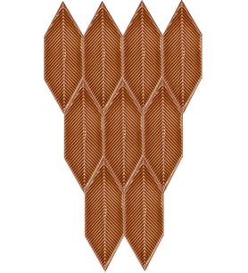 Armada Çini 05X15 Cm Çizgili Yaprak Karamel Seramik