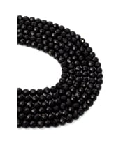 6 MM Faset Kesim Siyah Akik Taşı Dizi