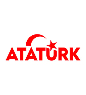 Atatürk yazısı ve Ayyıldız Sticker17x17 Cm Kırmızı
