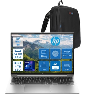 Hp Elitebook 860 G11 Wolfpro Intel ULTRA7-155H 64 GB Ddr5 4tb SSD 16'' Wuxga Freedos Taşınabilir Bilgisayar 9970P1ET24+ZETTAÇANTA