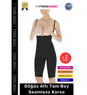 #Korse Dikişsiz Toparlayıcı Kaymaz Seamless Sıkılaştırıcı Kadın Göğüs Altı Tam Boy Korse - 2 Adet (Siyah)