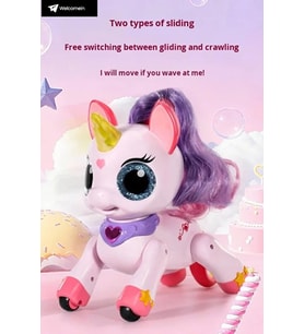 Uzaktan Kumandalı Şarjlı Unicorn Oyuncak 2.4GHz Sihirli Asalı 22 cm Etkileşimli Dans Eden Oyuncak
