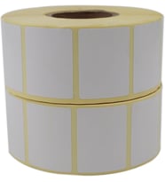 Kuşe Etiket 40mm x 30mm Ruloda 1500x2 Adet 2 Rulo 40mm Kuka Çapında Baskısız Barkod Yazıcı Etiketi