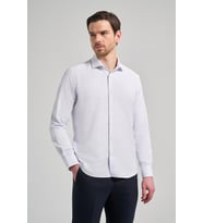 Uzun Kol Desenli Armürlü İtalyan Yaka Cepsiz Pamuklu Classic Slim Fit Gömlek 1004250196 (Mavi)