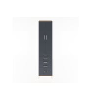 Hyperion Dolap 4 Raflı 5 Çekmeceli 2 Kapaklı 60x44x243 Çam-Antrasit