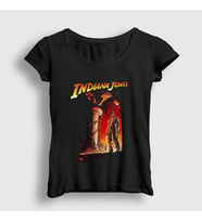 Presmono Kadın Siyah Temple Of Doom Film Indiana Jones T-Shirt 487883tt
