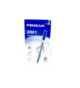 Pensan Tükenmez Kalem Üçgen Gövdeli Şeffaf Mavi 50 Lİ 2021