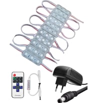 20 Adet 12 Volt 1,5 Watt Mini 3 Lensli 6500K Beyaz SMD Led Modül 12A Tek Renk RF Dimmer 2A Priz Tipi