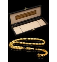 Sertifikalı 22K Altın Kaplama Gümüş Tespih 5x8mm 20 gr Kapsül Kesim (Sarı)