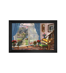 Manzara Temalı Kanvas Tablo 80 x 110 cm Siyah Çerçeve