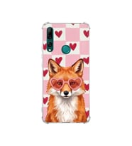 PrintiFy Huawei Y9 Prime 2019 ile Uyumlu Pembe Pötikare Serisi Tatlı Kurnaz Tasarımlı Uv Baskılı Köşe Korumalı Antişok Kılıf