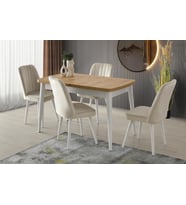 Kelebek Mdf Açılır Mutfak Masa Sandalyeli Takım 75*130cm (Ceviz)
