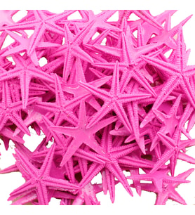 Polyester Deniz Yıldızı Minik Boy  1.5 Cm -3 Cm (100 Adet)  Pembe
