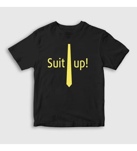 Presmono Unisex Çocuk Siyah Suit Up How I Met Your Mother T-Shirt 195719tt