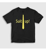 Presmono Unisex Çocuk Siyah Suit Up How I Met Your Mother T-Shirt 195719tt