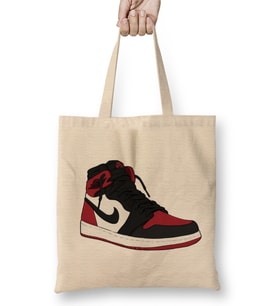 Bred 1 Sneaker Air Jordan 1 Bez Çanta Uzun Saplı