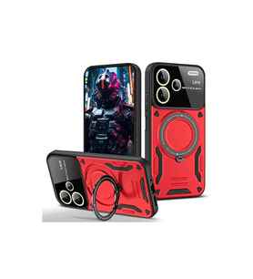 Xiaomi Redmi Note 13 Pro Plus Joy Lens Standlı Kapak - Kırmızı