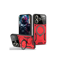 Xiaomi Redmi Note 13 Pro Plus Joy Lens Standlı Kapak - Kırmızı