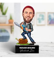 Kişiye Özel Marangoz Erkek Karikatürlü Biblo