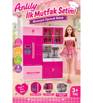 Anlily İlk Mutfak Setim ve 30 cm Aksesuarlı Oyuncak Bebek - Kız Çocuk Evcilik Oyuncakları