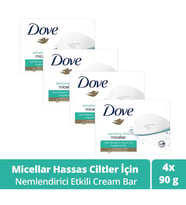 Dove Beauty Cream Bar Micellar Hassas Ciltler İçin Nemlendirici Etkili 90 g x4