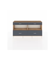 Arges Konsol 2 Raflı 4 Çekmeceli  176x30x99 Çam-Çam/Antrasit