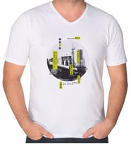 BK Gift Kişiye Özel İsimli V Yaka Tişört-1 (Beyaz)