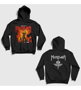 Presmono Unisex Siyah Kings Of Metal Manowar Sırt Baskılı Kapüşonlu Sweatshirt 517121tt