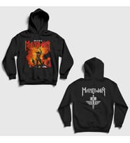 Presmono Unisex Siyah Kings Of Metal Manowar Sırt Baskılı Kapüşonlu Sweatshirt 517121tt
