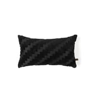 Bohem Özel Tasarım Punch Panç Desen Dekoratif Dikdörtgen Kırlent Kılıfı 28x50 cm Zigzag Siyah
