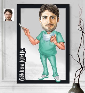 Kişiye Özel 3D  Ahşap Tablo Cerrah Doktor Erkek 30x40 -2