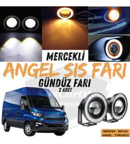 Iveco Daily Uyumlu Üniversal Mercekli Angel Sis Farı Metal 76 mm Turuncu Halkalı Gündüz Farı 2 Adet