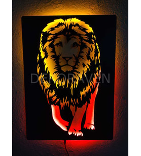 Aslan Led Işıklı Tablo