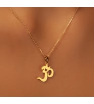 Om Yoga 14 Ayar Altın Kolye