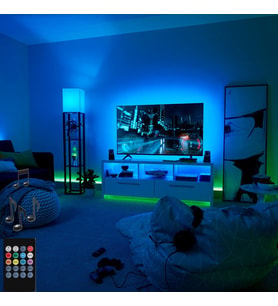 SESE DUYARLI TV ARKASI RGB ŞERİT LED  KUMANDALI 2 METRE