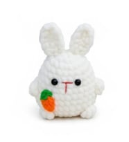 Beyaz Puf Tavşan Amigurumi Organik Oyuncak