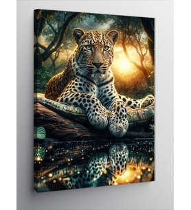Kanvas Tablo Ormandaki Asil Leopar