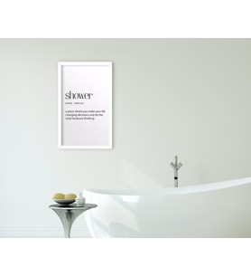 BK Home Banyo Dekoratif Ahşap Beyaz Çerçeveli Tablo-20