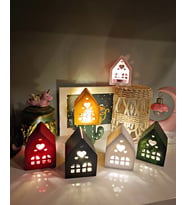 Aşk Evi Rengarenk Mumluklar (Beyaz)