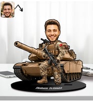 BK Gift Kişiye Özel Tank Tasarımlı Karikatür Biblo
